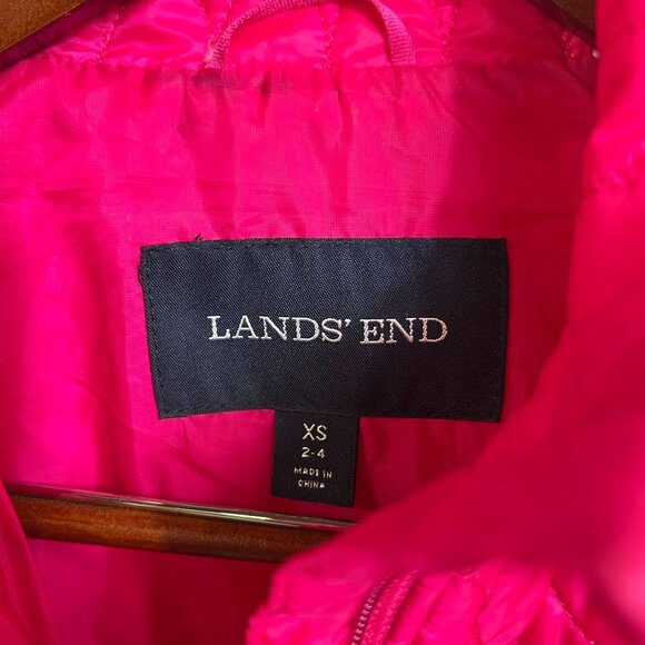 Lands‎ End Womens Quilted Primaloft  Jacket XS Pink Lightweight Insulated Coat - Picture 2 of 8